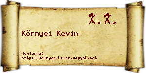 Környei Kevin névjegykártya